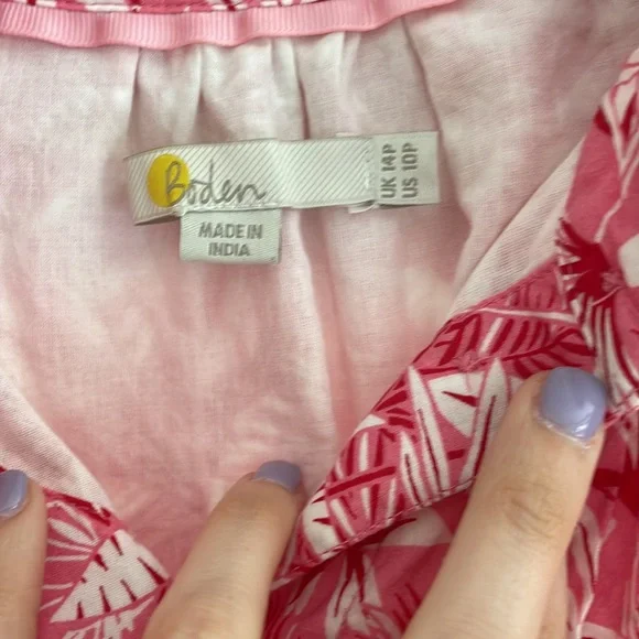 Boden Antonia Cotton Shirt Dress Azalea - Picture 4 of 7